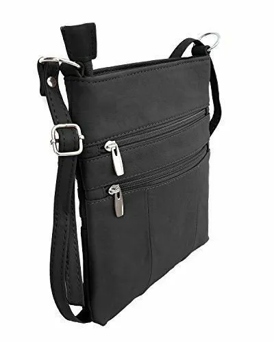 Real Leather Shoulder Bag Purse Cross Body Organizer Purse Smart Phone Pocket - Image 7