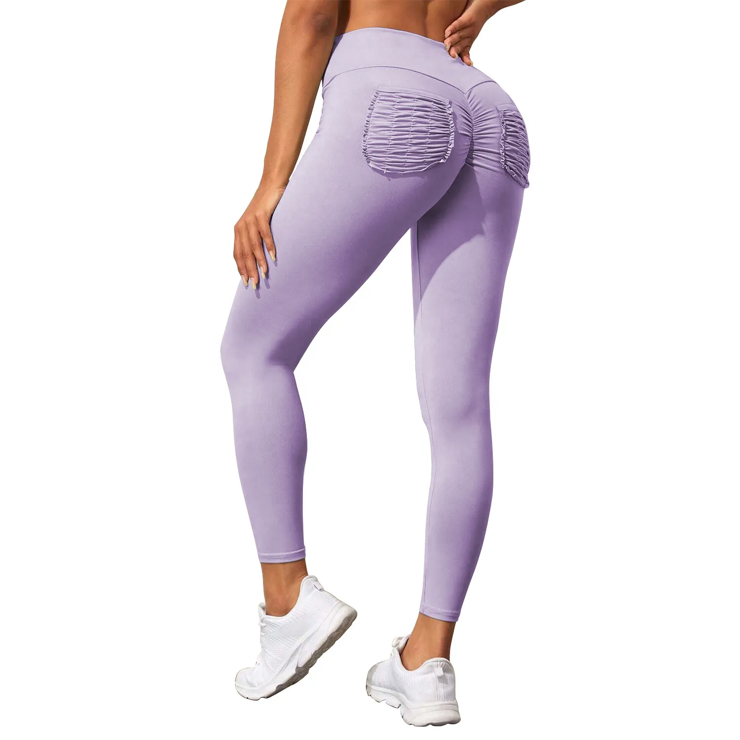 Womens High Waisted Stretch Yoga Pants Leggings Long Workout Yoga Pant Soft - Image 2