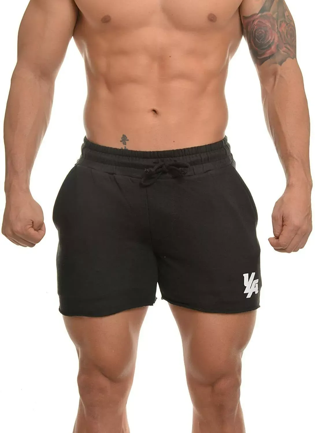 YoungLA Men's Bodybuilding French Terry Gym Workout Shorts