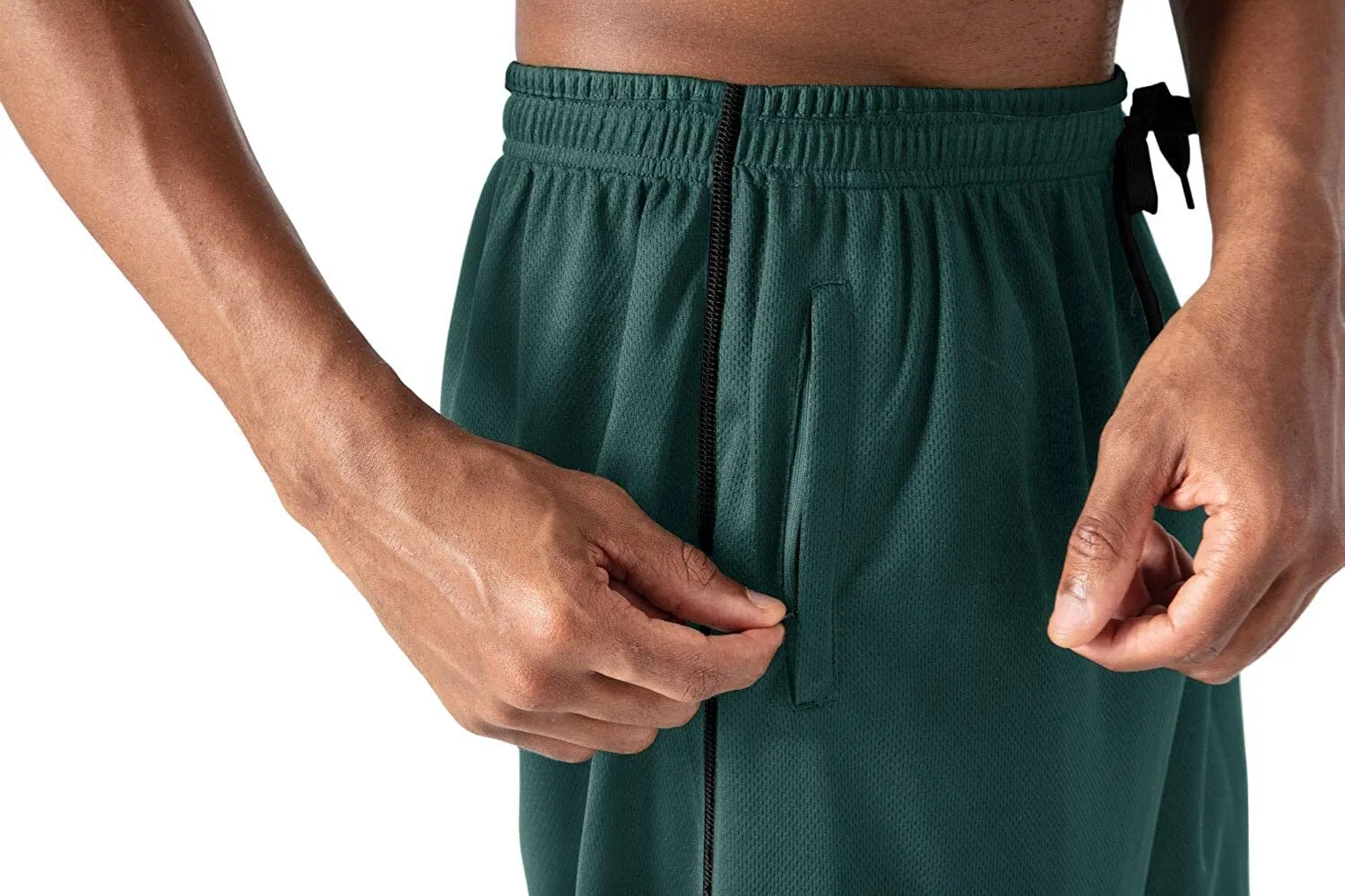 Men's Gym Workout Running Jogging Open Bottom Mesh Jogger Sweat Pants Trousers - Image 2