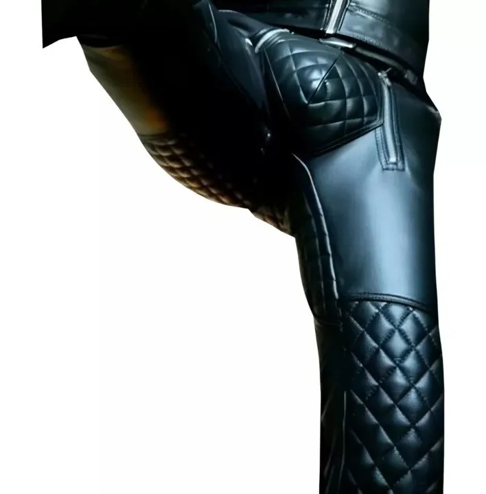 Men's Real Leather Pant Kink Punk Jeans BLUF Trousers Pants Breeches Bikers Cuir - Image 6