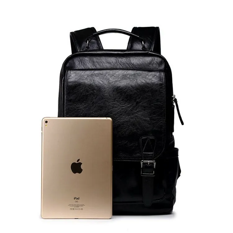 Men's Leather Backpack Shoulder Bag Weekender Travel Laptop Notebook School Bags - Image 2