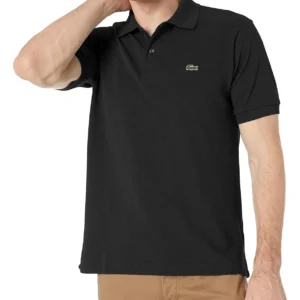 Lacoste - Men's Short Sleeve Classic Pique Polo Shirt, Black,