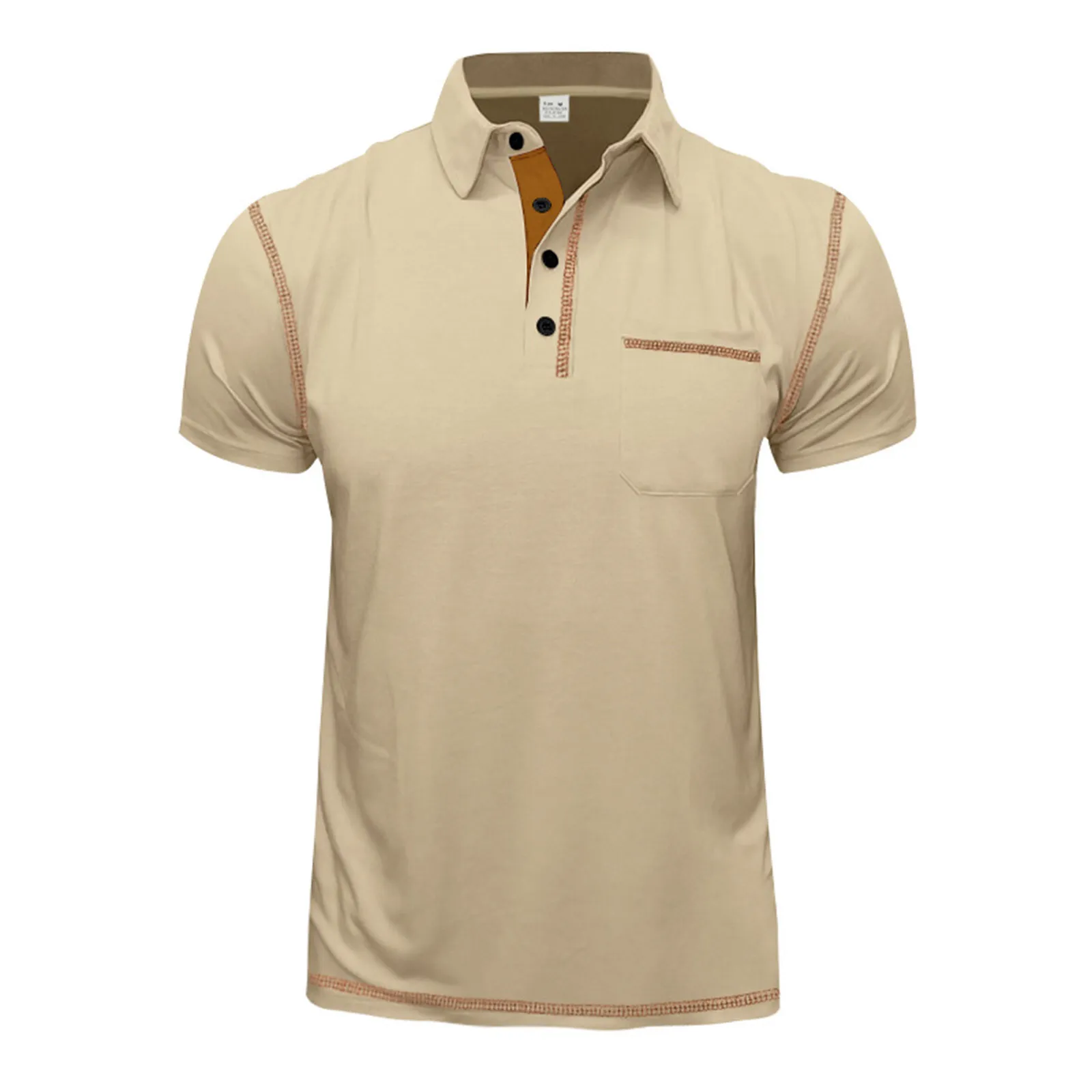 Mens Polo Shirts Classic Short Sleeve Button TShirt Casual Golf Tee Tops Pocket - Image 2
