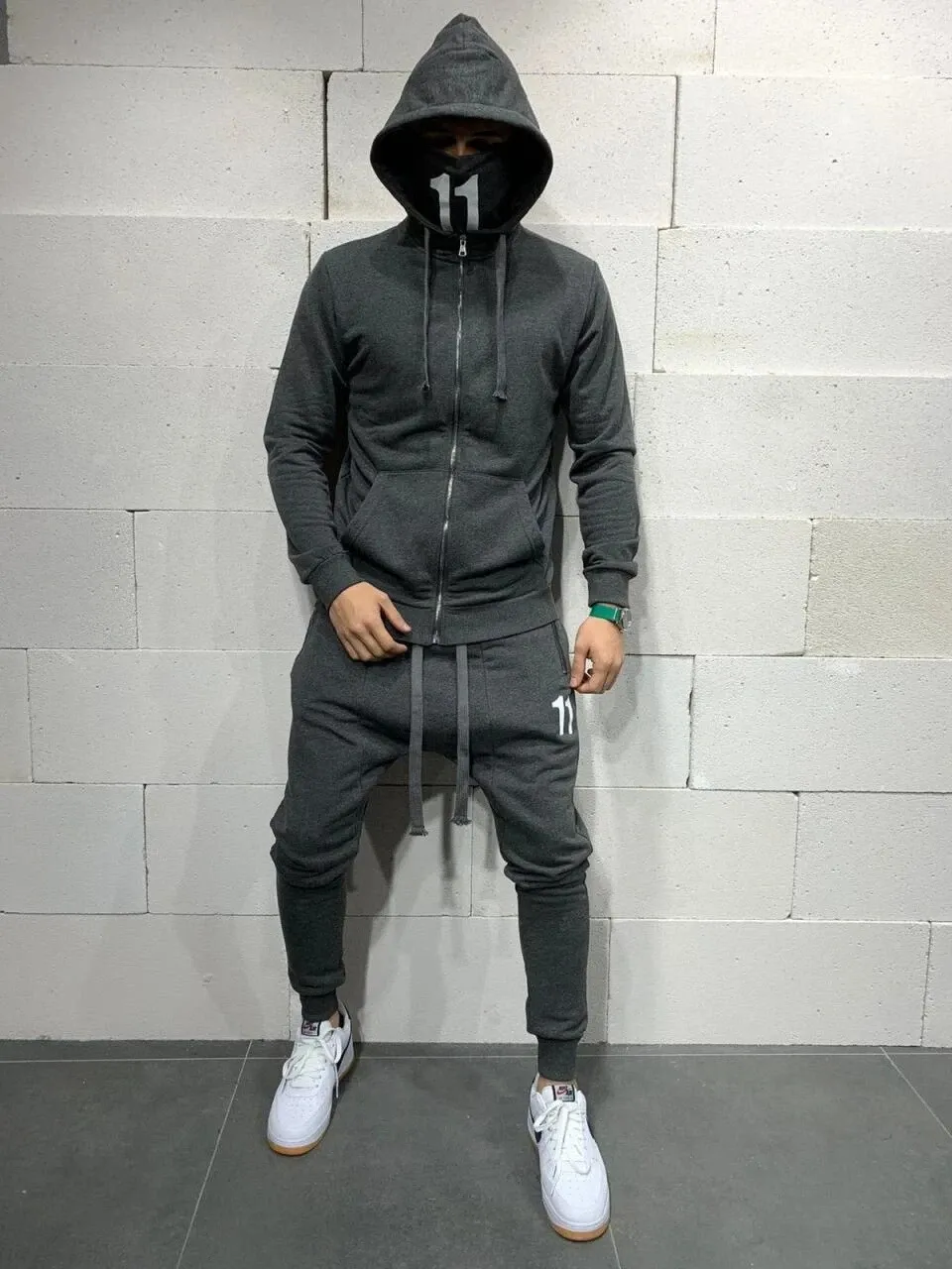 Man's Tracksuit Sport Suit Hoodie Sweatsuit Sweatshirt Jacket + Jogger Pant Set - Image 2