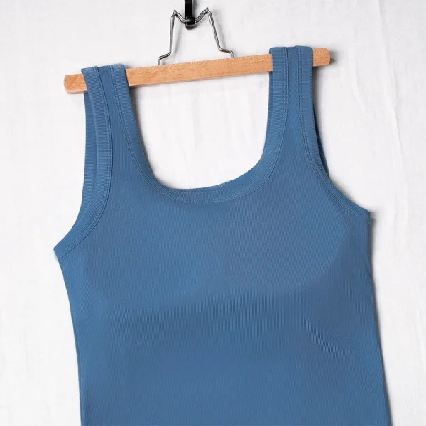 Womens Yoga Racerback Tank Top with Built in Bra Padded Sports Bra Fitness Shirt - Image 10