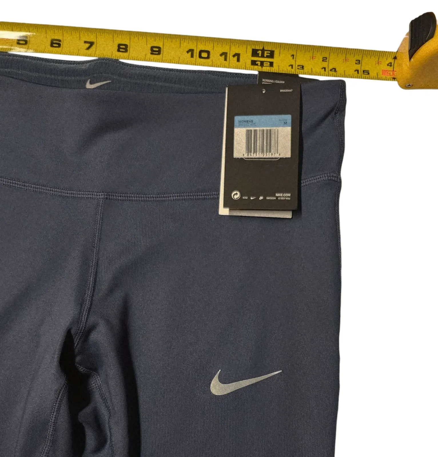 Womens Nike Power Dri-Fit Tight Fit 27" Gray Running Leggings - Image 7