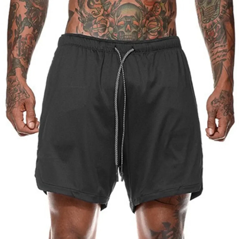 Mens Shorts Elasticated Waist Jogging Shorts Gym Workout Shorts Fitness Running - Image 3