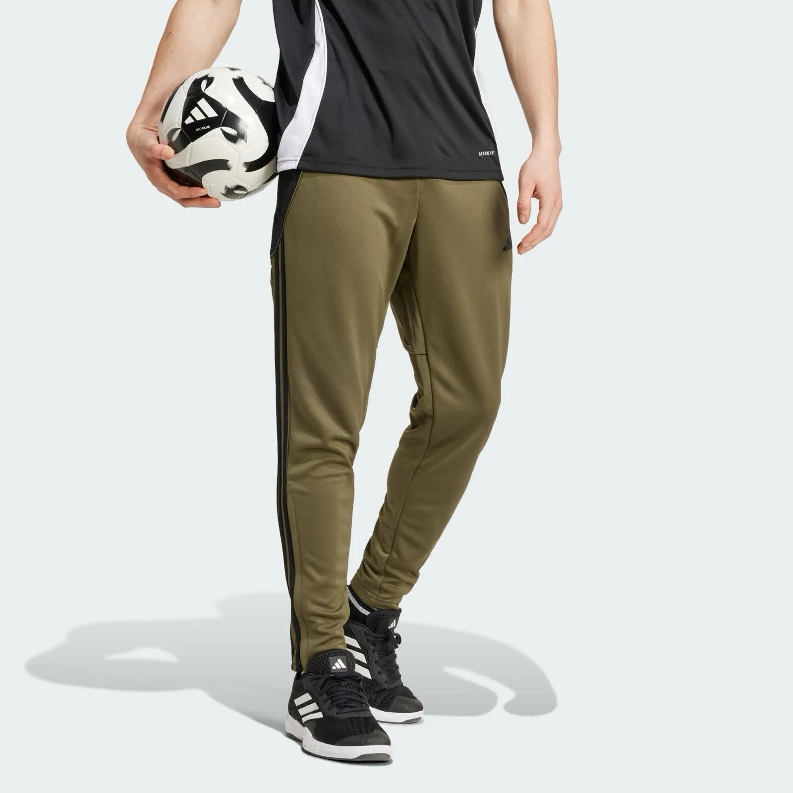 Men’s Soccer Athletic Bottoms Jogger Track Pant Olive - Image 3