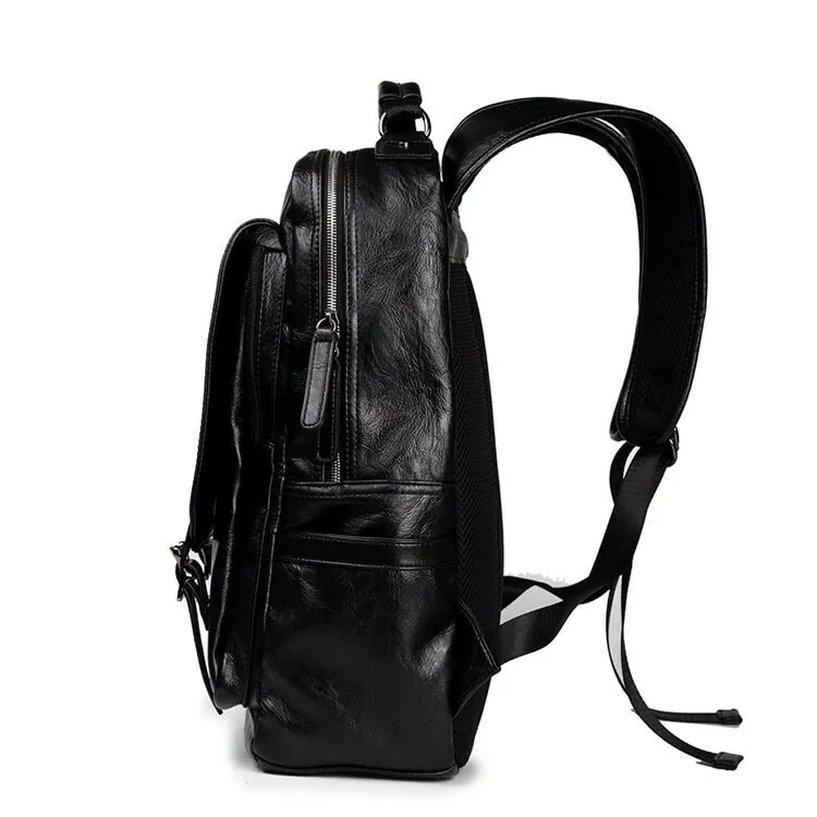 Men's Leather Backpack Shoulder Bag Weekender Travel Laptop Notebook School Bags - Image 3