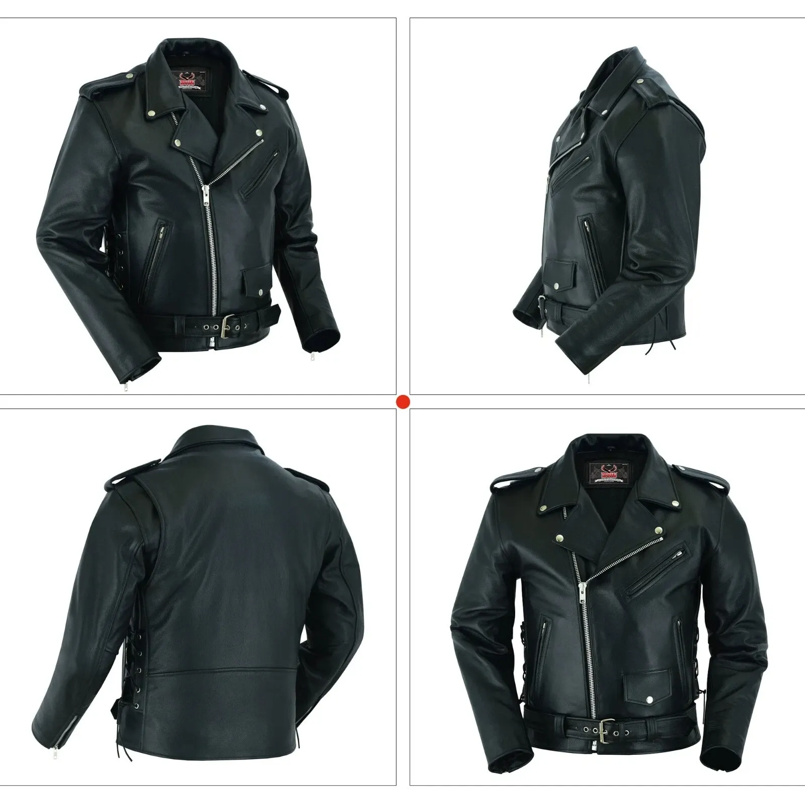 Men’s Leather Jacket Premium Classic Style Motorcycle Rider Jacket - Image 5