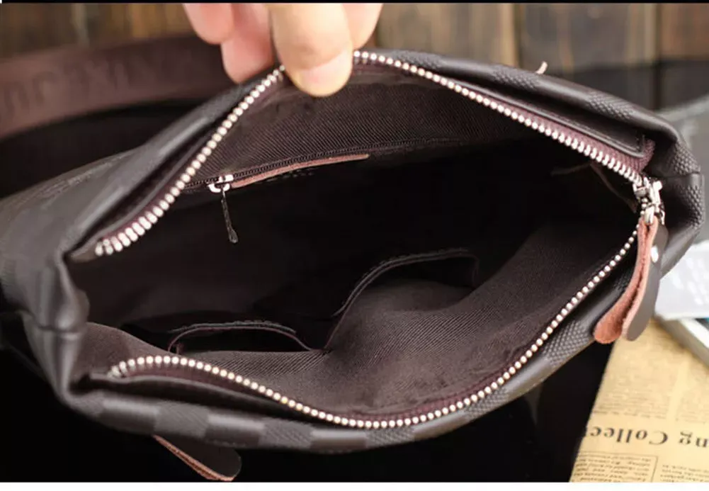 Men's Leather Crossbody Messenger Shoulder Bags Handbag Satchel Casual Day Bag - Image 4