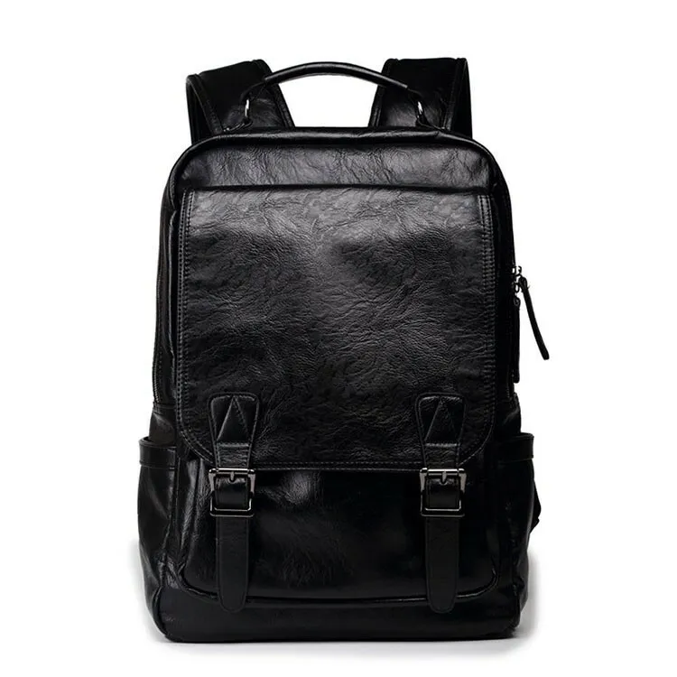 Men's Leather Backpack Shoulder Bag Weekender Travel Laptop Notebook School Bags - Image 4