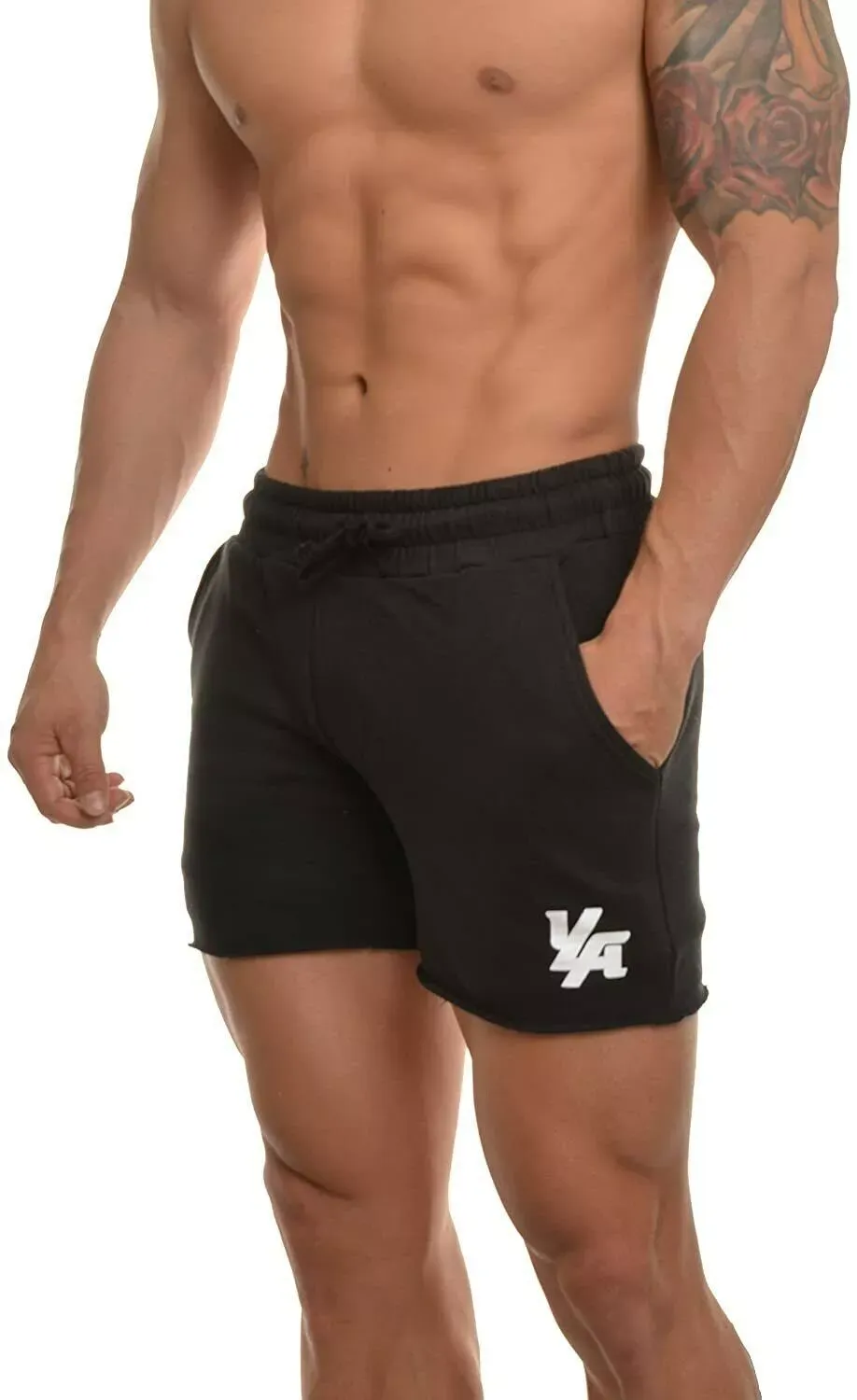 YoungLA Men's Bodybuilding French Terry Gym Workout Shorts - Image 4