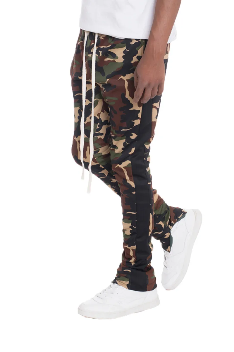 Men's Camo Print Track pants Style Solid Stripe Pant with Ankle Zipper Joggers - Image 4