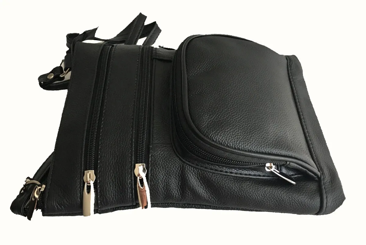 Real Leather Shoulder Bag Handbag Purse Cross Body Organizer Smart Phone Pockets - Image 5