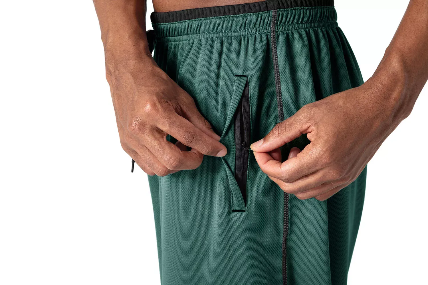 Men's Gym Workout Running Jogging Open Bottom Mesh Jogger Sweat Pants Trousers - Image 5