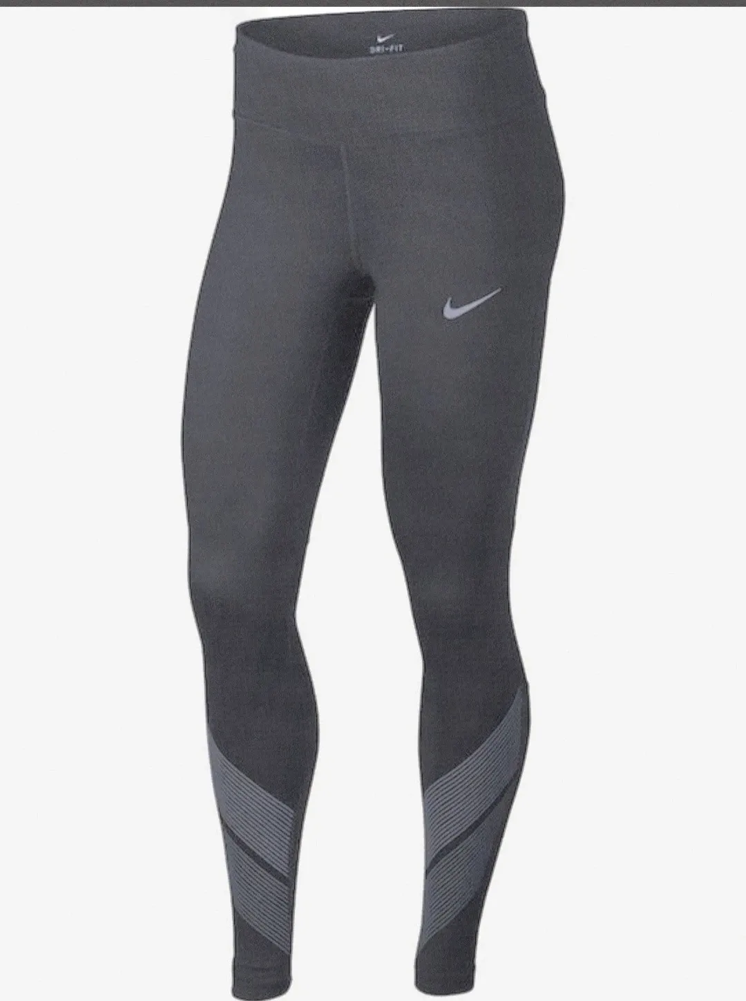 Womens Nike Power Dri-Fit Tight Fit 27" Gray Running Leggings - Image 6