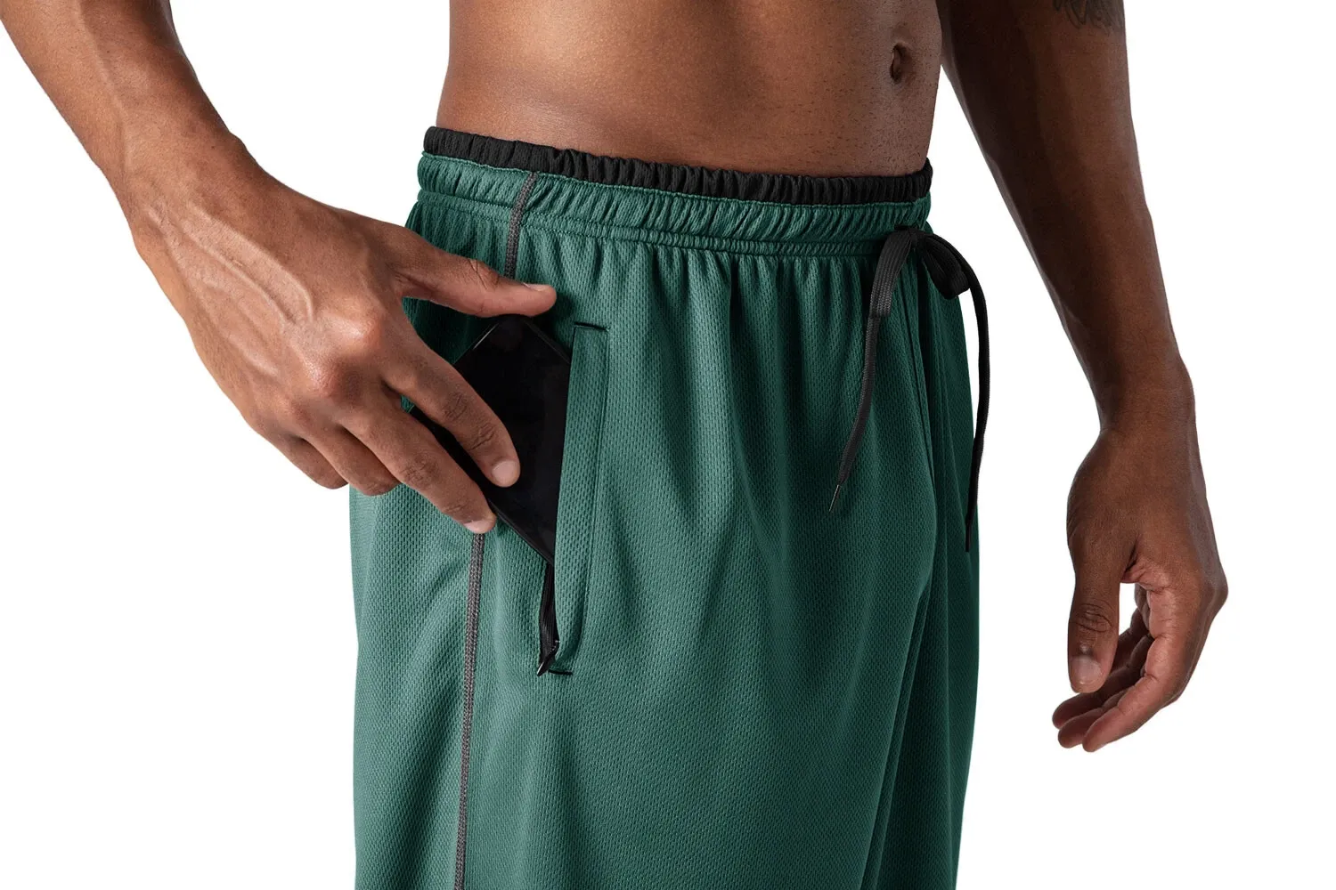 Men's Gym Workout Running Jogging Open Bottom Mesh Jogger Sweat Pants Trousers - Image 6