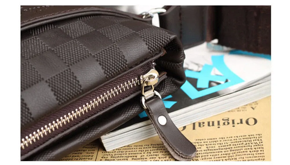 Men's Leather Crossbody Messenger Shoulder Bags Handbag Satchel Casual Day Bag - Image 7