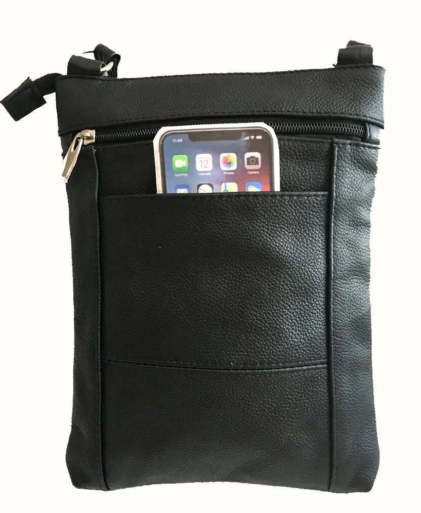 Real Leather Shoulder Bag Handbag Purse Cross Body Organizer Smart Phone Pockets - Image 10