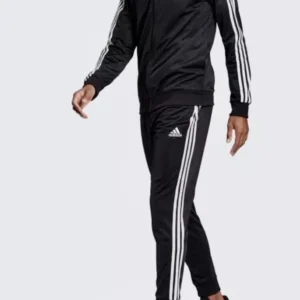 ADIDAS Men's Essentials 3-Stripes Track Suit Pants+Jacket GK9651 Black